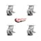 Service Caster 4 Inch V Groove Semi Steel Swivel Caster Set with Roller Bearings and Brakes SCC SCC-30CS420-VGR-TLB-4 - alternate 5